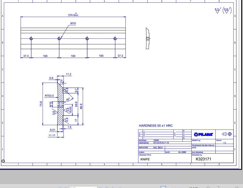 Ножи Pilana предназначены для дробления древесины - финишная обработка при одноступенчатом или двухступенчатом производстве щепок для древесностружечных плит, Palman PZKR 12-375